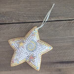 Vintage Ceramic Mosaic Style Star Ornament